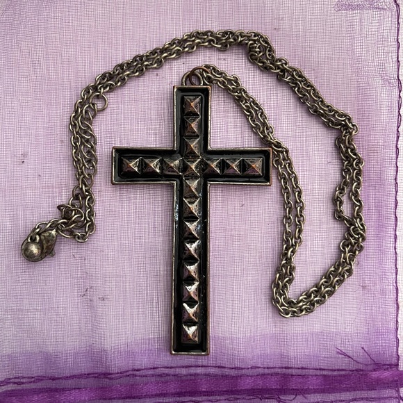 Studded Cross Necklace - Picture 2 of 6